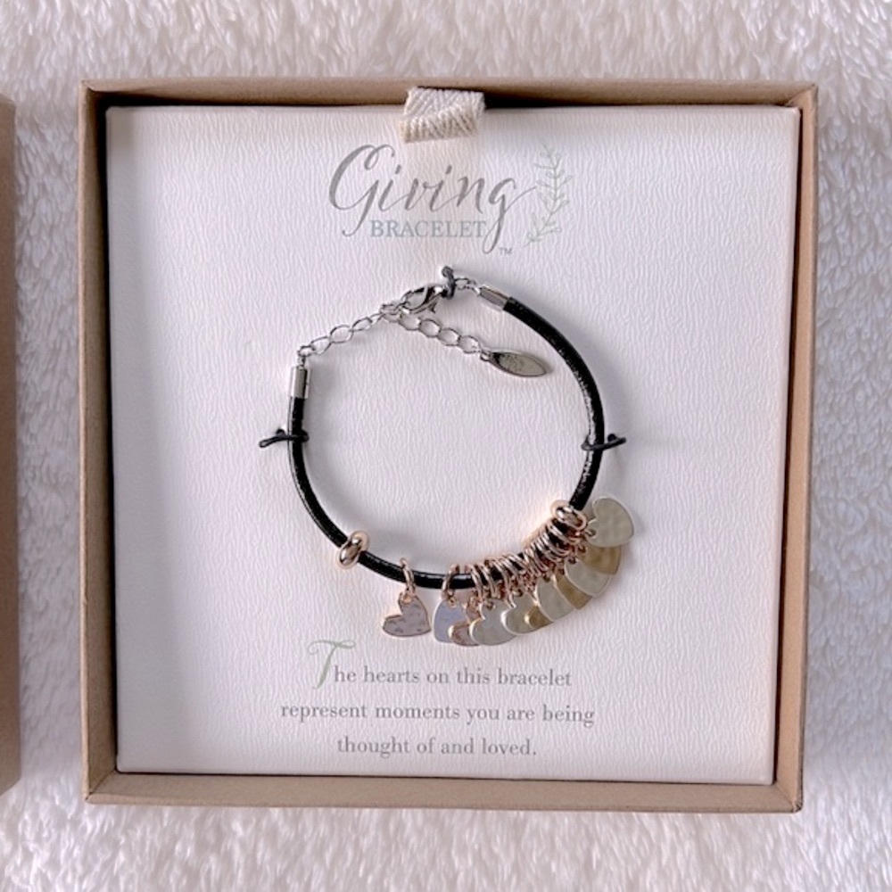 Demdaco Heart Giving Bracelet, Black & Gold